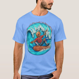 Camiseta Surfing Skeleton Surfer Gifts For Men Women Boys O