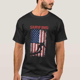 Camiseta Surfing Sports Retro American Flag USA America Sur