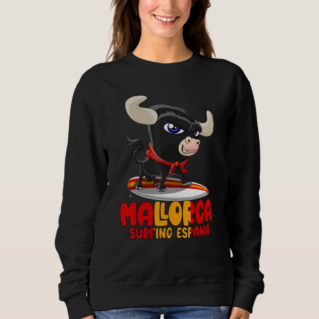 Camiseta Surfing Spot Spain Mallorca with Cute Taurus (Frente)