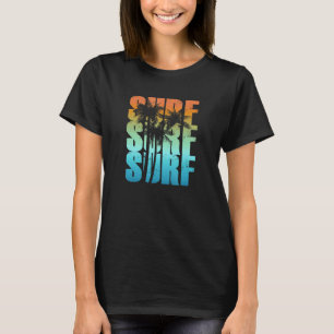 Camiseta Surfing Sunset Palm Tree Cool Summer Vacation Men