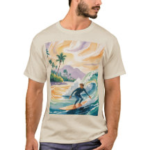 Surfing Sunset Sand T Shirt