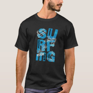 Camiseta Surfing Typografia Summer Vibes Blue Wave