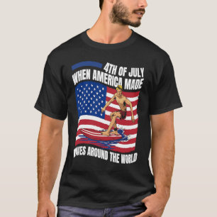 Camiseta Surfista Bandeira dos EUA Surfrider Prancha de Sur