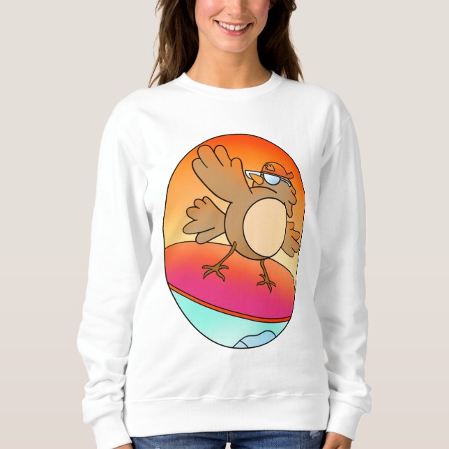 Camiseta Surfista de Ave de Verão (Frente)