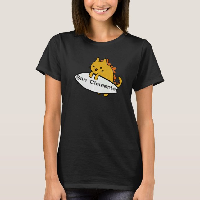 Camiseta surfista de catzilla surf San Clemente (Frente)
