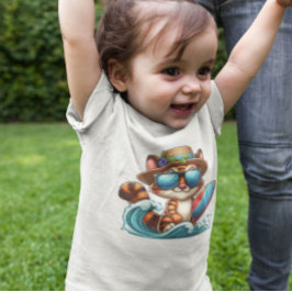 Camiseta Surfista de Gatito