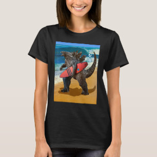 Camiseta Surfista de Kanji Japonês do Monstro do Surfe