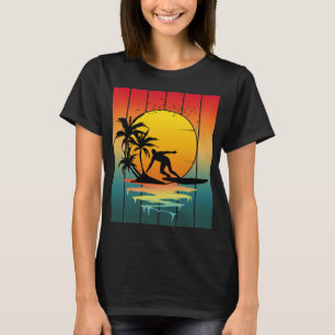 Camiseta Surfista de surf ao pôr do sol vintage Oceano