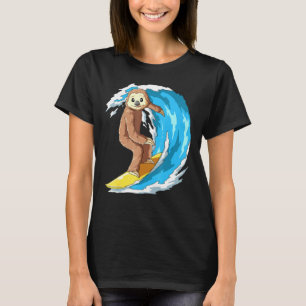 Camiseta Surfista de Surf de Lama Sloth Surfista