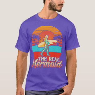 Camiseta Surfista Engraçada Sereia Real Dona de Surfe Mulhe