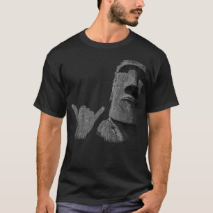 Camiseta Surfista engraçado da estátua Moai Rapa NUI da Ilh
