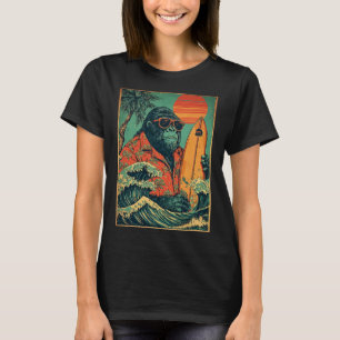 Camiseta Surfista Gorila Retro Animal Havaiano Surfando Pra