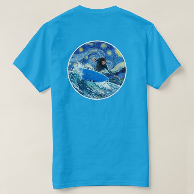 Camiseta Surfista Noturno Estrelado  (Verso do Design)