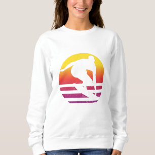 Camiseta Surfista Retro Surfando ao Pôr do Sol