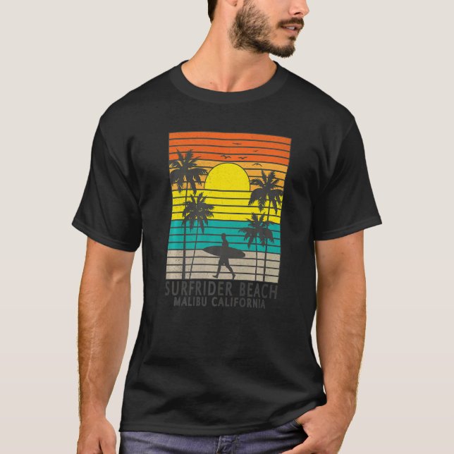 Camiseta Surfrider Beach Malibu California Surfer Surfing P (Frente)