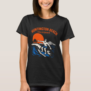 Camiseta Surfs Up Huntington Beach Califórnia Retro Masculi