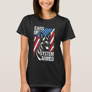 Camiseta SURGE SISTEMA ARMADO German shepherd Cão Patriótic