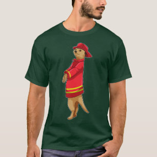 Camiseta Suricata como Bombeiro com Capacete