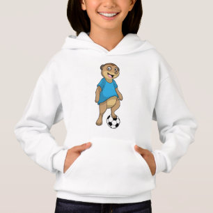 Camiseta Suricata como jogador de futebol com bola de futeb