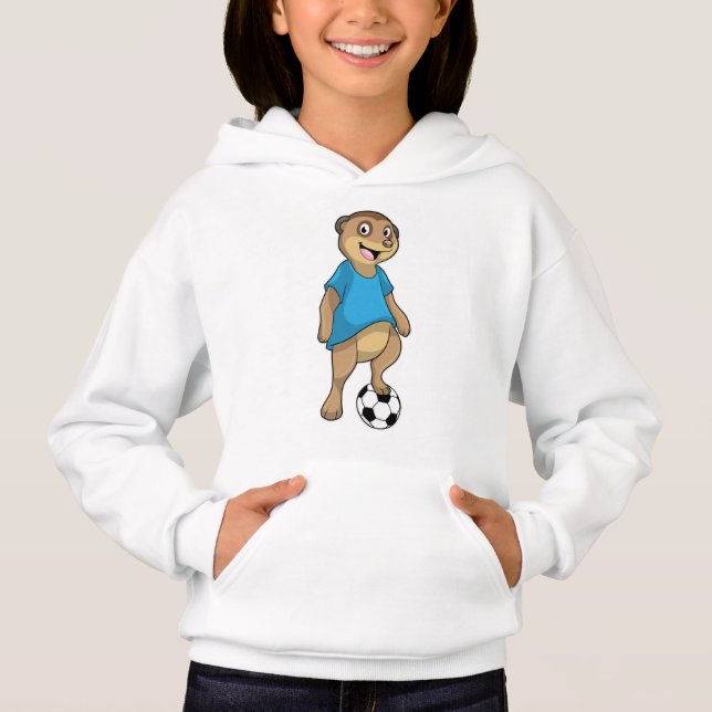 Camiseta Suricata como jogador de futebol com bola de futeb (Frente)