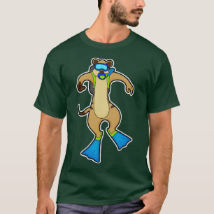 Camiseta Suricata em mergulho com óculos de natação