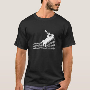 Camiseta Suricata Toca Trompete em Música de Notas Musicais