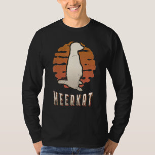 Camiseta Suricata Vintage Retro Clássico Animal Pôr do Sol