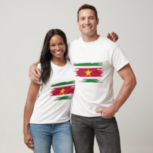 Camiseta Suriname Flag Brush Art