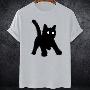 Camiseta Surpreendido e chocado ansiedade social do gato ne