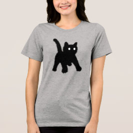 Camiseta Surpreendido e chocado meme de gato preto
