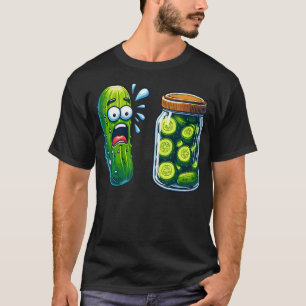 Camiseta Surpresa Engraçada de Picles Um Pepino e Um Pote d