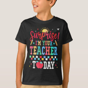 Camiseta Surpresa Eu Sou Seu Professor Hoje Substituto Engr