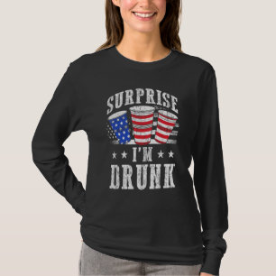 Camiseta Surpresa Im Bebado Red White E Blue Beer Bong Sho