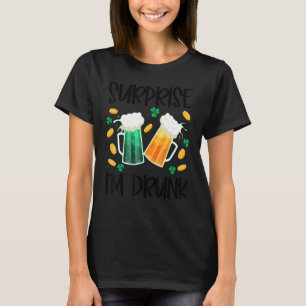 Camiseta Surpresa sou Bebado Dia de São Patrício engraçado