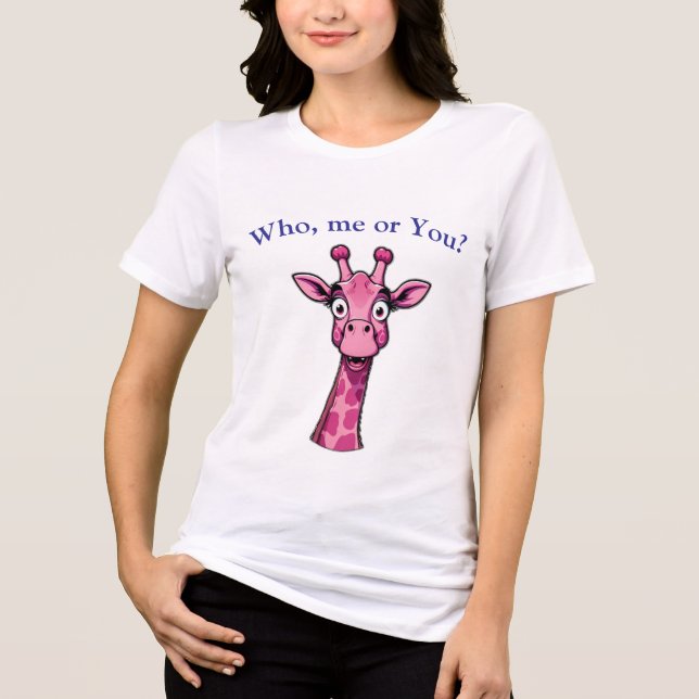 Camiseta Surprised Pink Giraffe (Frente)