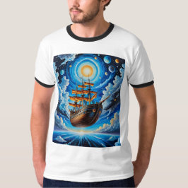 Camiseta Surreal Cosmmmic Flying Ship Fantasy Art Shirt