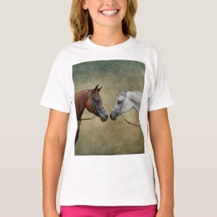 Camiseta Surreal, pintura de dois cavalos.