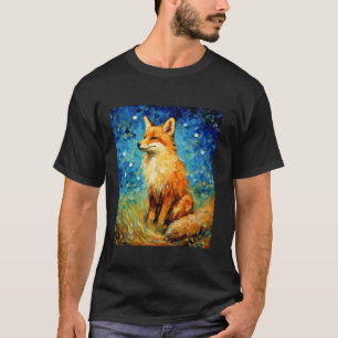 Camiseta Surreal Starry Night Aestético Fox Long Sleeve T S