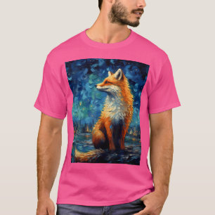 Camiseta Surreal Starry Night Aestic Fox