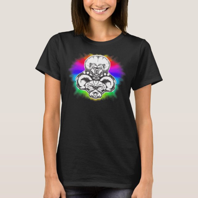 Camiseta Surrealismo Animal Rainbow Design (Frente)