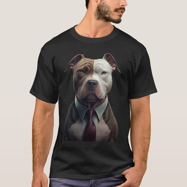 Camiseta Surrealismo Pitbull da Moda Estilo de Pitbull (Frente)