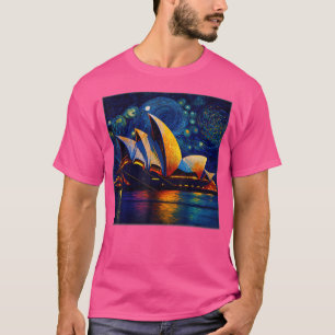 Camiseta Surrealismo Starry Night Sydney Opera House