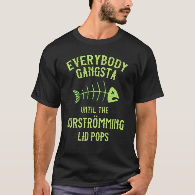 Camiseta Surstromming Peixe Orgulho Sueco (Frente)