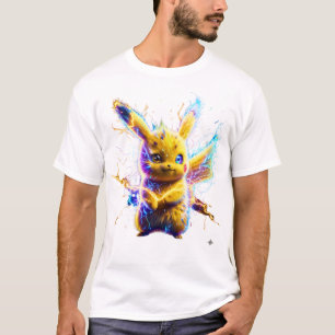 Camiseta Surto Elétrico Pikachu - Neon Hiper-Realista Thund