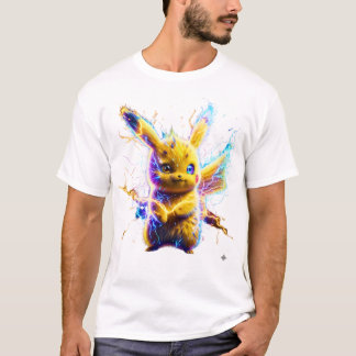 Camiseta Surto Elétrico Pikachu - Neon Hiper-Realista Thund