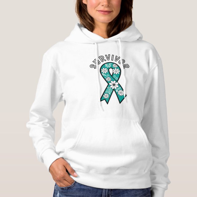 Camiseta Survivor SA Teal Awareness Ribbon (Frente)