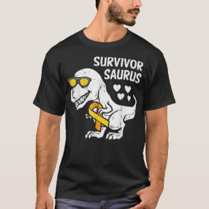 Camiseta SurvivorSaurus T Rex Dinossaur Cancer de Infância
