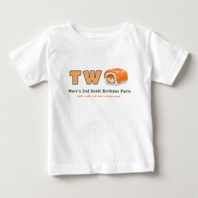 Camiseta  Sushi-2nd Birthday  (Frente)