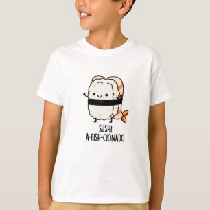 Camiseta Sushi A-fish-Cionado Peixe-Comida Engraçado