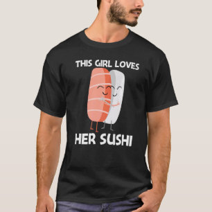 Camiseta Sushi Bonito Para Meninas Mãe Comida Japonesa